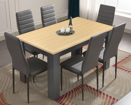 Elegant dining room table and chairs set, designed for comfort and style in your dining area.