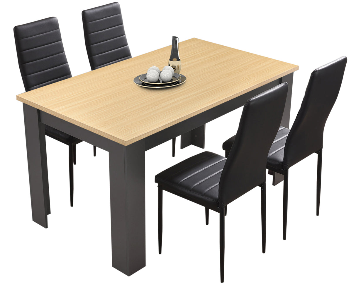 Dining room table and chairs set, elegant design perfect for stylish dining spaces.