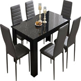 Elegant dining room table set with comfortable chairs, ideal for modern home dining areas.