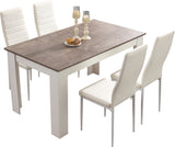 Dining set with table and 4 chairs, spacious design perfect for family meals and gatherings.