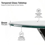[Glass] Dining table close view of the 8mm tempered glass tabletop edge