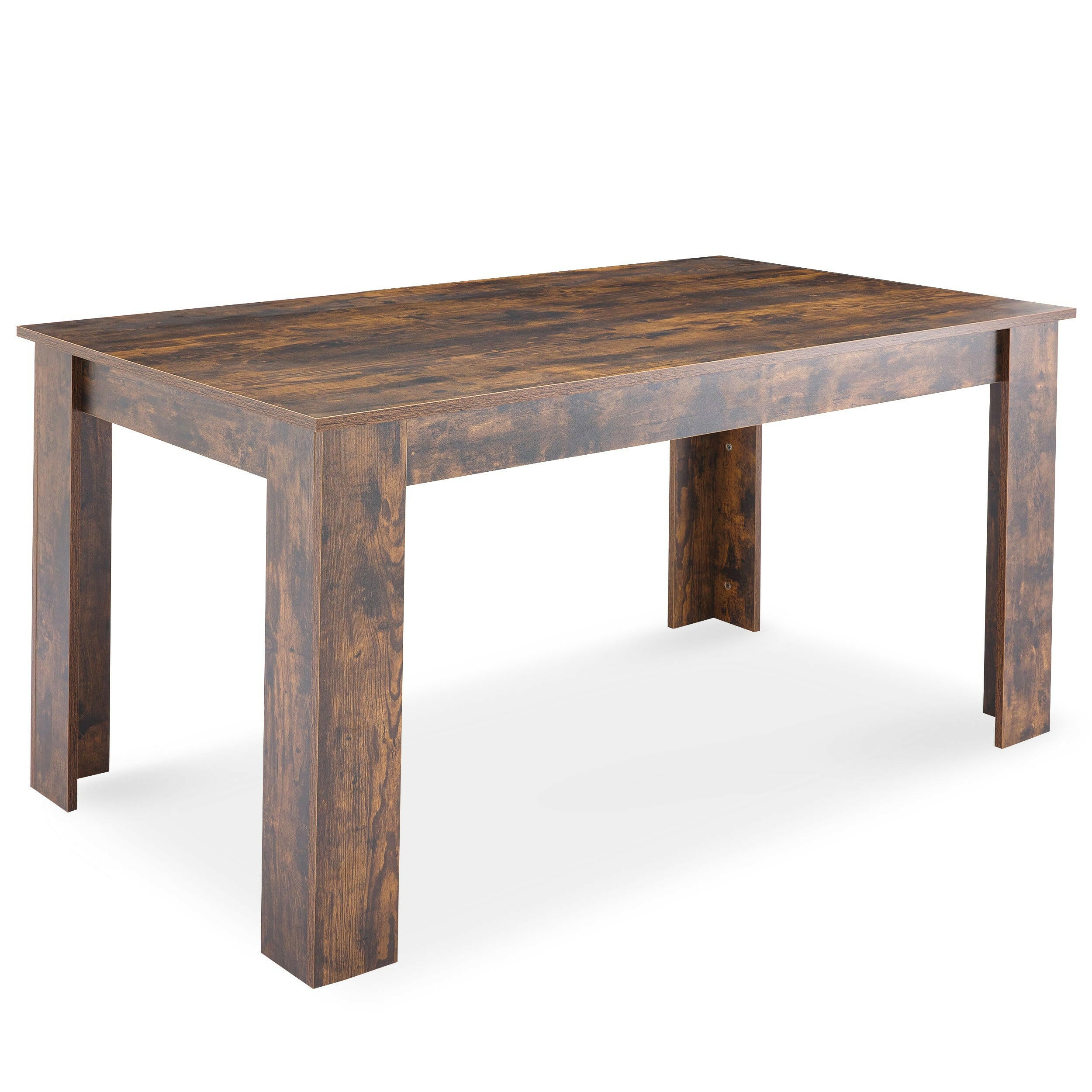 Rustic dining table with a charming design, perfect for creating a warm, inviting atmosphere.