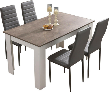 Dining table set for 4, perfect for small spaces with a stylish and functional design.