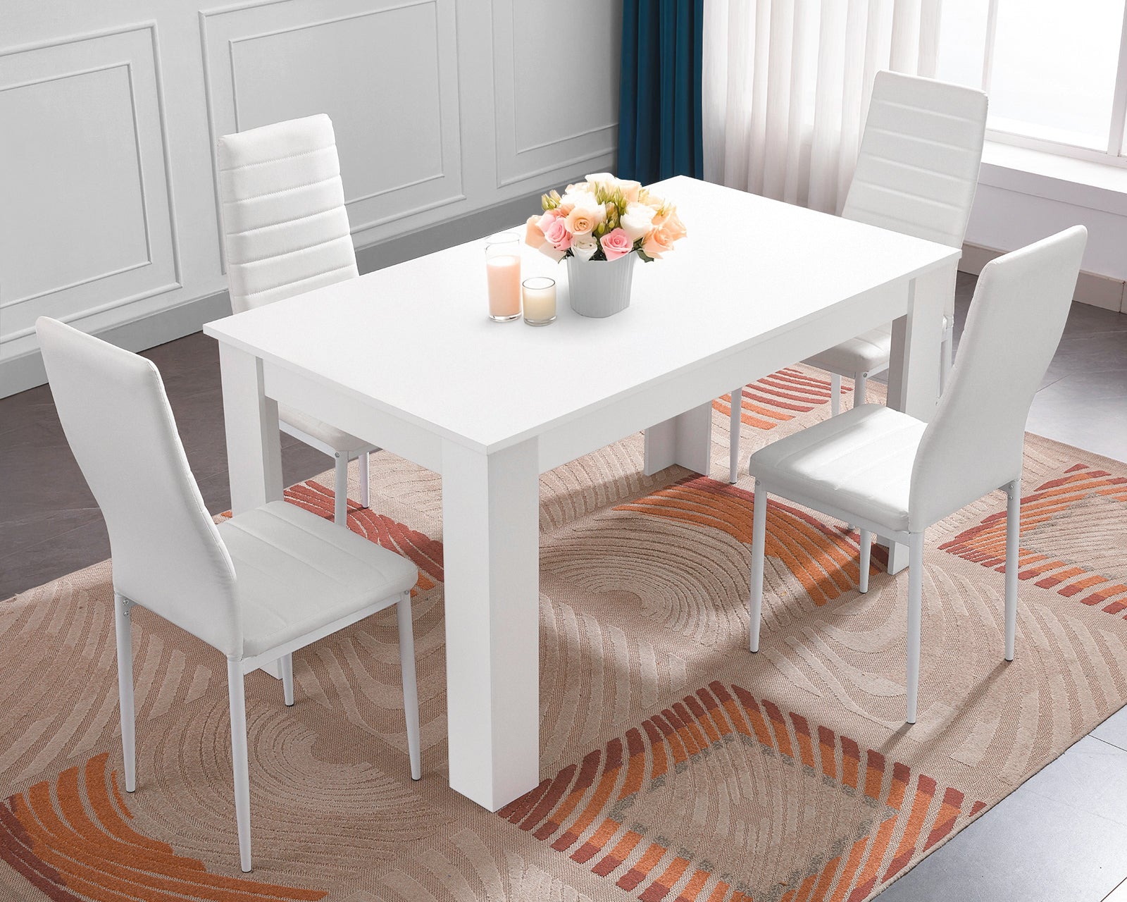 white dining table