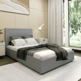 Blisswood Ottoman Bed With 8" Mattress, Grey Linen