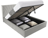 Double ottoman storage bed with mattress, offering spacious storage and comfortable sleep.