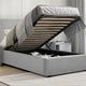 Stylish double ottoman storage bed with upholstered frame and hidden storage compartment.