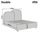 Dimension diagram of a double bed frame measuring 226 cm in length, 168 cm in width, and 119 cm in overall height