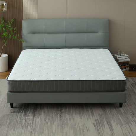 Double size mattress uk placed on a stylish modern bed frame.