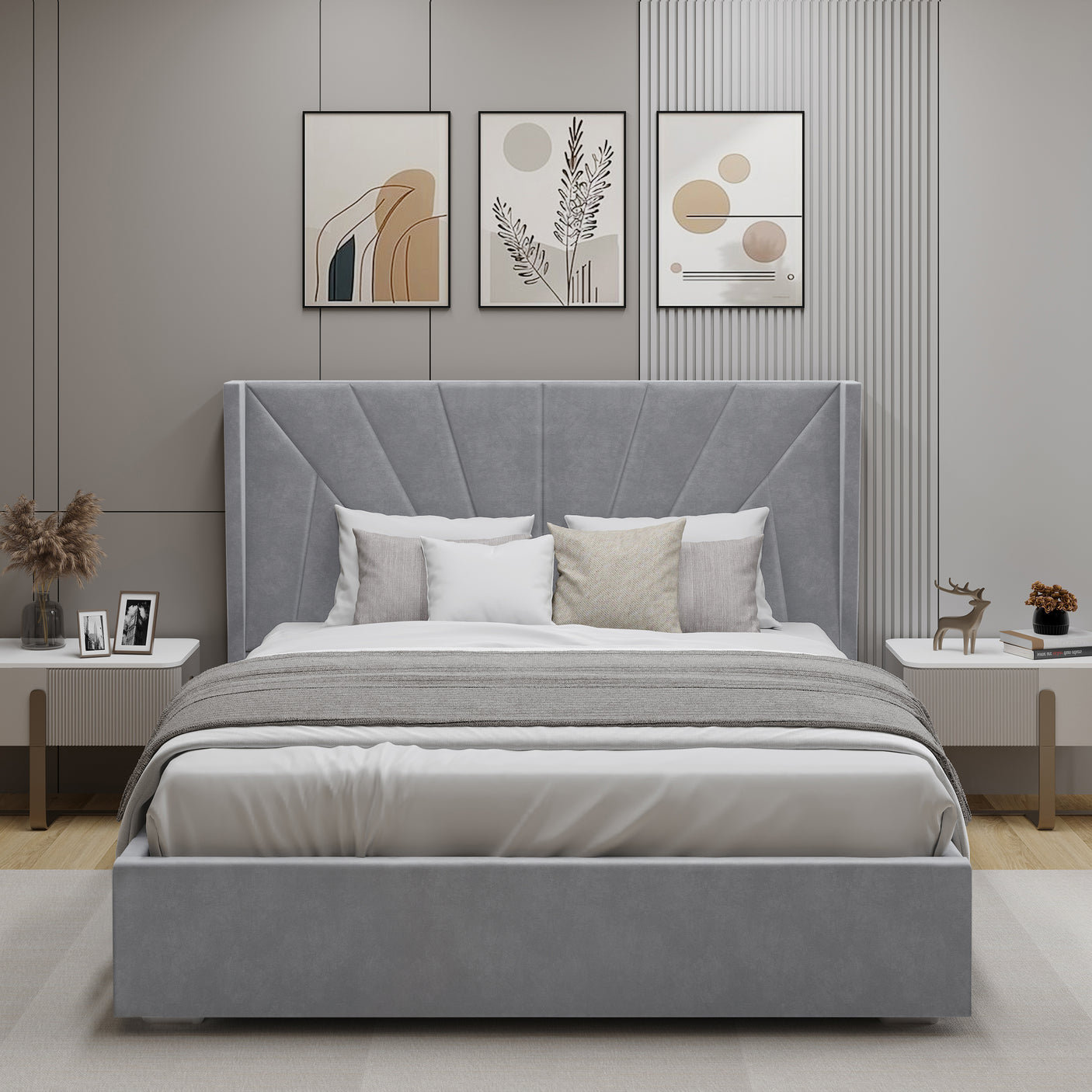 Sunrise Ottoman Storage Bed - Velvet Ottoman Bed Frame