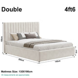 Blisswood Velvet Quilted Vertical Line Ottoman Storage Bed With Mattress