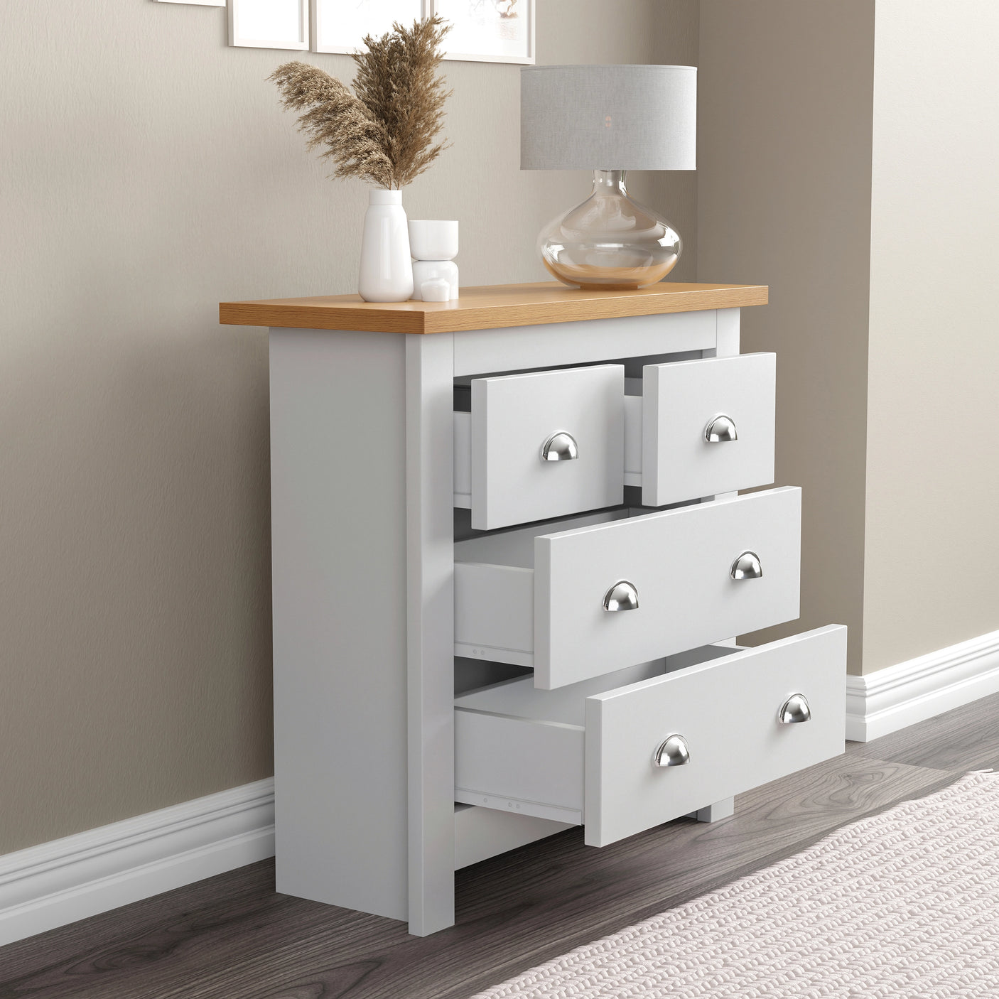 Shaker 4 Piece Bedroom Set - Wardrobe and Chest of Drawers