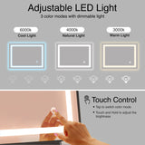 Adjustable LED light with color modes and touch control on a gray background