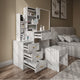 Modern marble dressing table with drawers and mirror, perfect for bedroom storage