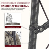 Foldable Hanging Egg Chair With handcrafted full-wrap rattan and a space-saving foldable design for outdoor comfort.