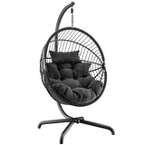 Egg chairs for sale black cushion, sturdy frame, and modern design for indoor or outdoor use.
