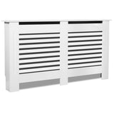 Electric radiator cover with horizontal slats, sleek design.