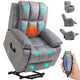 Grey electric recliner armchair sale with massage and heat functions.