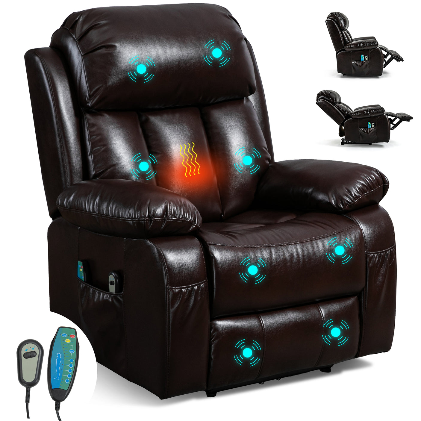 Electric Recliner Armchair With Heat And Massage