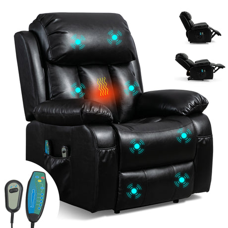 Electric Recliner Armchair With Heat And Massage
