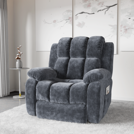 Comfortable electric recliner armchair with plush upholstery, smooth reclining, and sturdy frame.