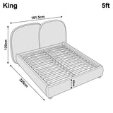 [King | Beige] Dimensions diagram showing 181.5cm width and 225cm length with 120cm headboard height