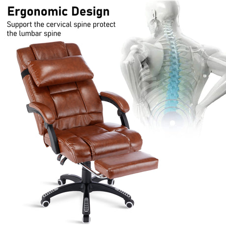 Ergonomic design recliner office chair with lumbar support and adjustable height