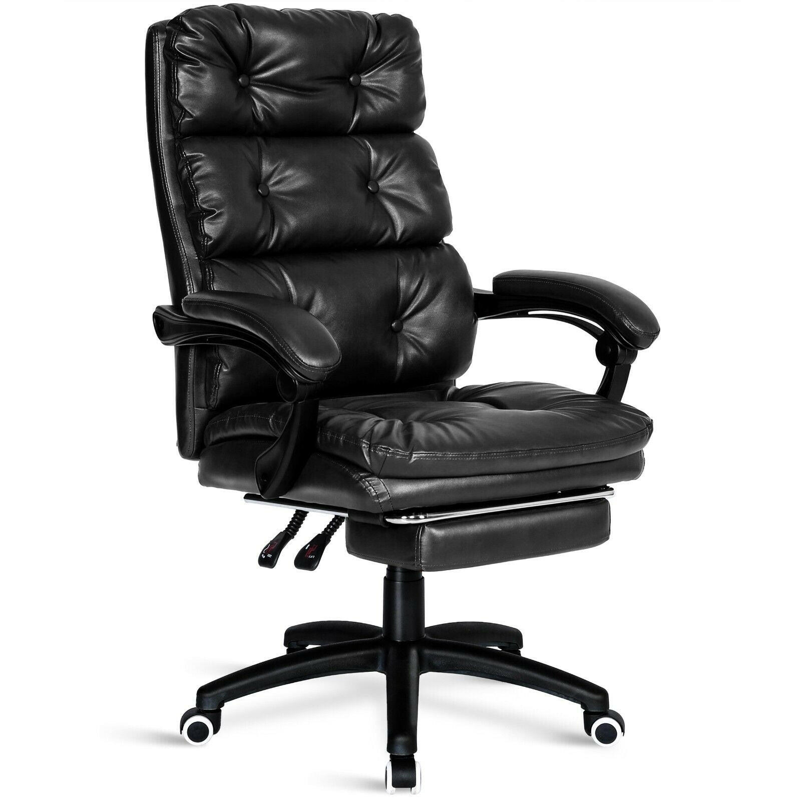 Stay comfortable and stylish with a black PU leather ergonomic desk chairs for your office