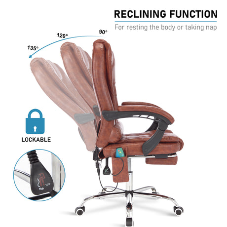 Ergonomic high-back massage office chair with reclining function for support and relaxation.