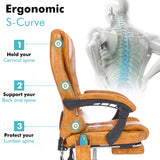 Ergonomic office massage desk chair with S-curve design to support your cervical spine.