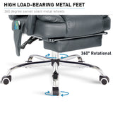 Ergonomic Reclining Massage Office Chair – Sturdy High Load-Bearing Metal Feet for Stability.