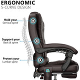 Ergonomic 8 Point Office Massage Chair | Recliner With Footrest