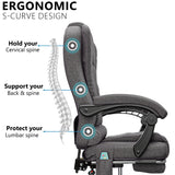 Ergonomic 8 Point Office Massage Chair | Recliner With Footrest