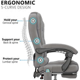 Ergonomic Office Chair 8 Point Massage Velvet Chair