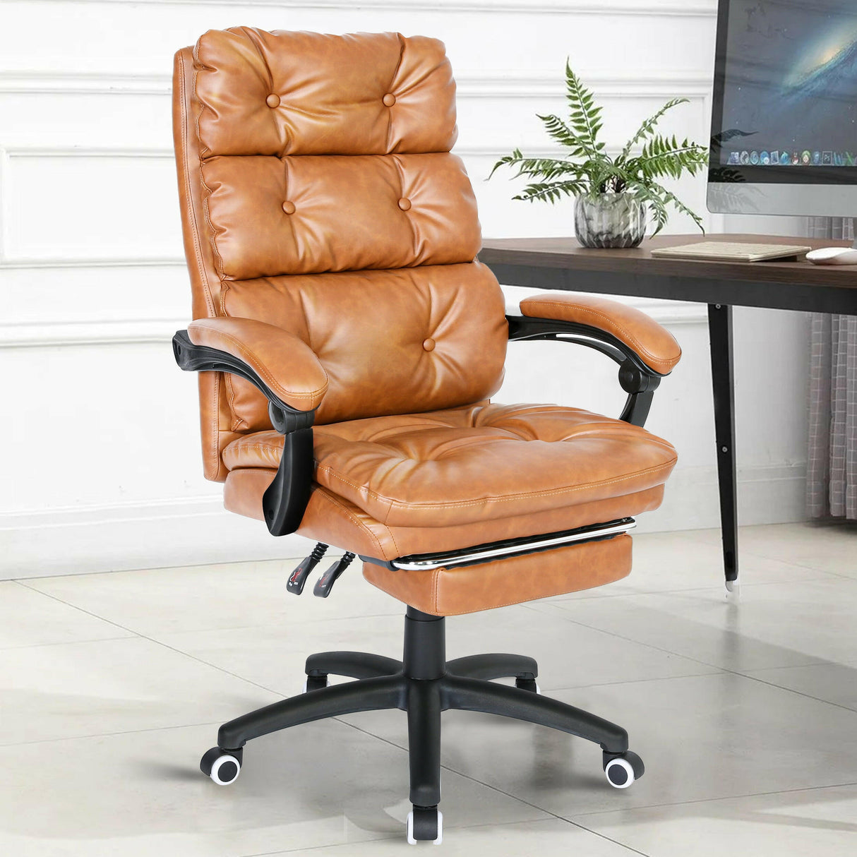 Ergonomic executive office chair with SGS-certified gas lift, locking function, and comfort.