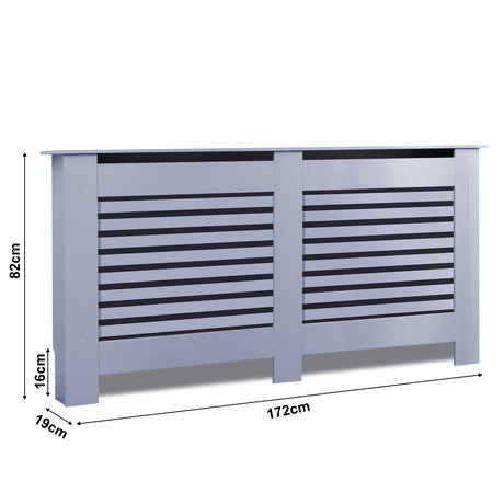 Extra-large grey radiator cover, perfect for large spaces with a stylish, modern design.