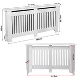Chelsea White Radiator Cover,  Vertical Wooden Slats