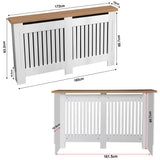 Radiator Cover With Oak Top - Vertical Slatted Design