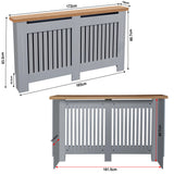 Radiator Cover With Oak Top - Vertical Slatted Design