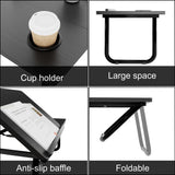 Portable Height Adjustable Laptop Table with Cup Holder