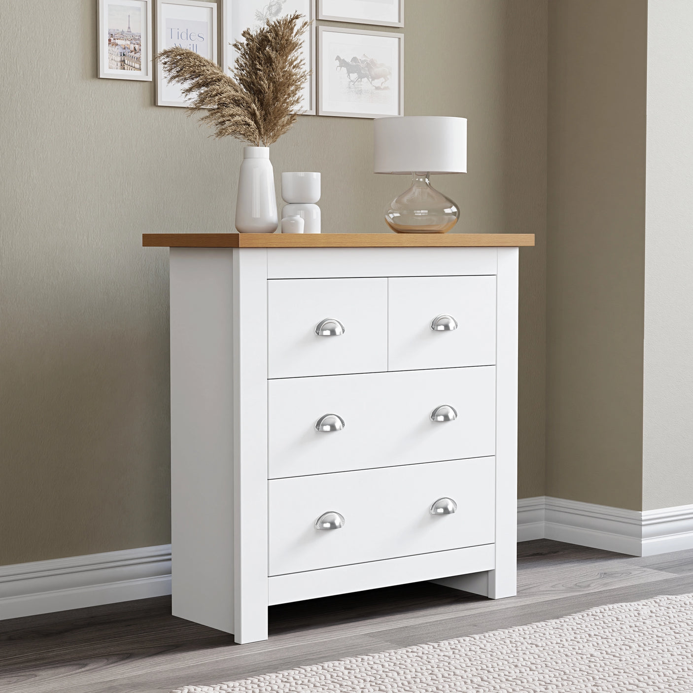 Shaker 4 Piece Bedroom Set - Wardrobe and Chest of Drawers