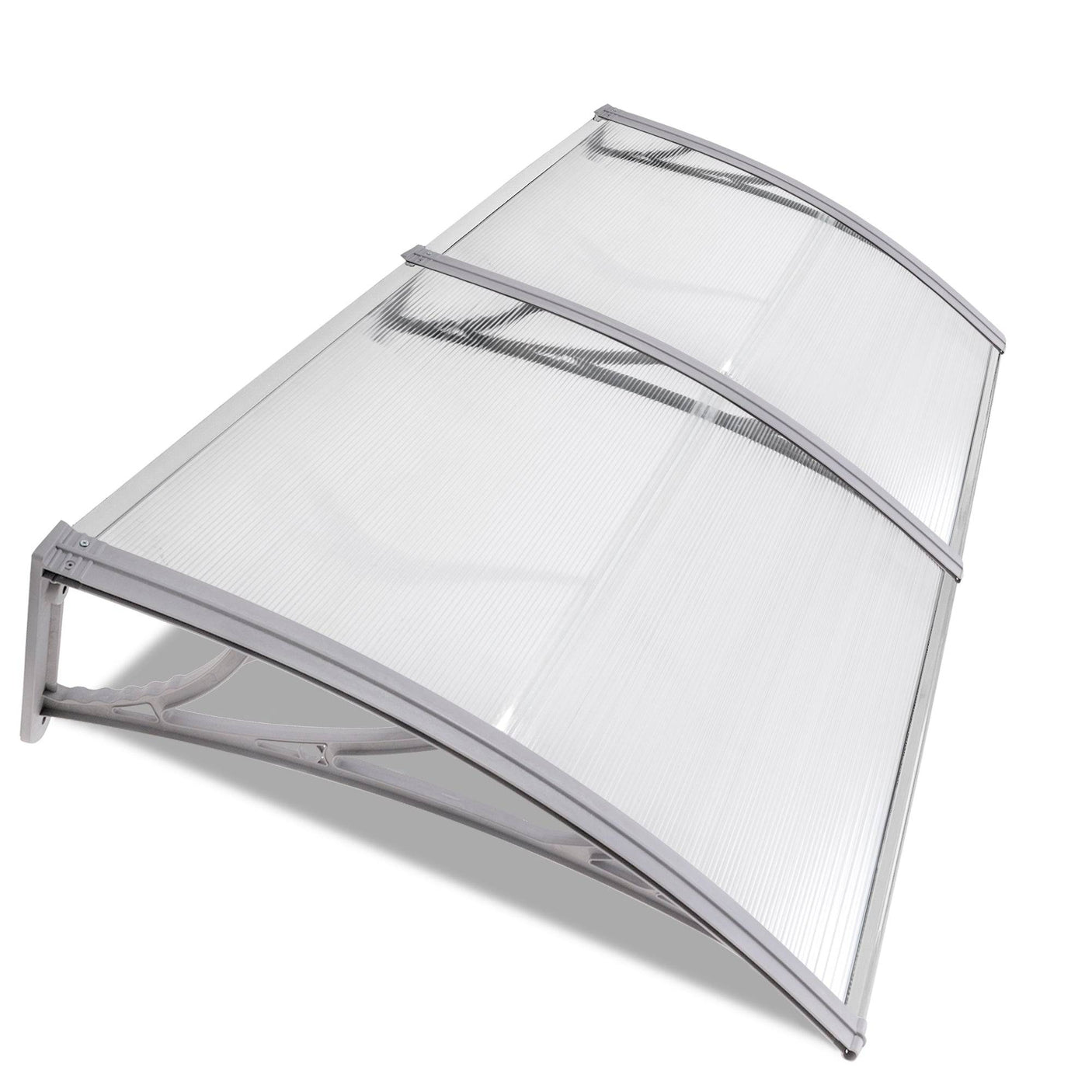 Flat door canopy UK, grey color, weather-resistant, durable, and modern design.