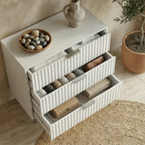 Flutrina Painted 3 Drawer Chest of Drawers with Metal Legs