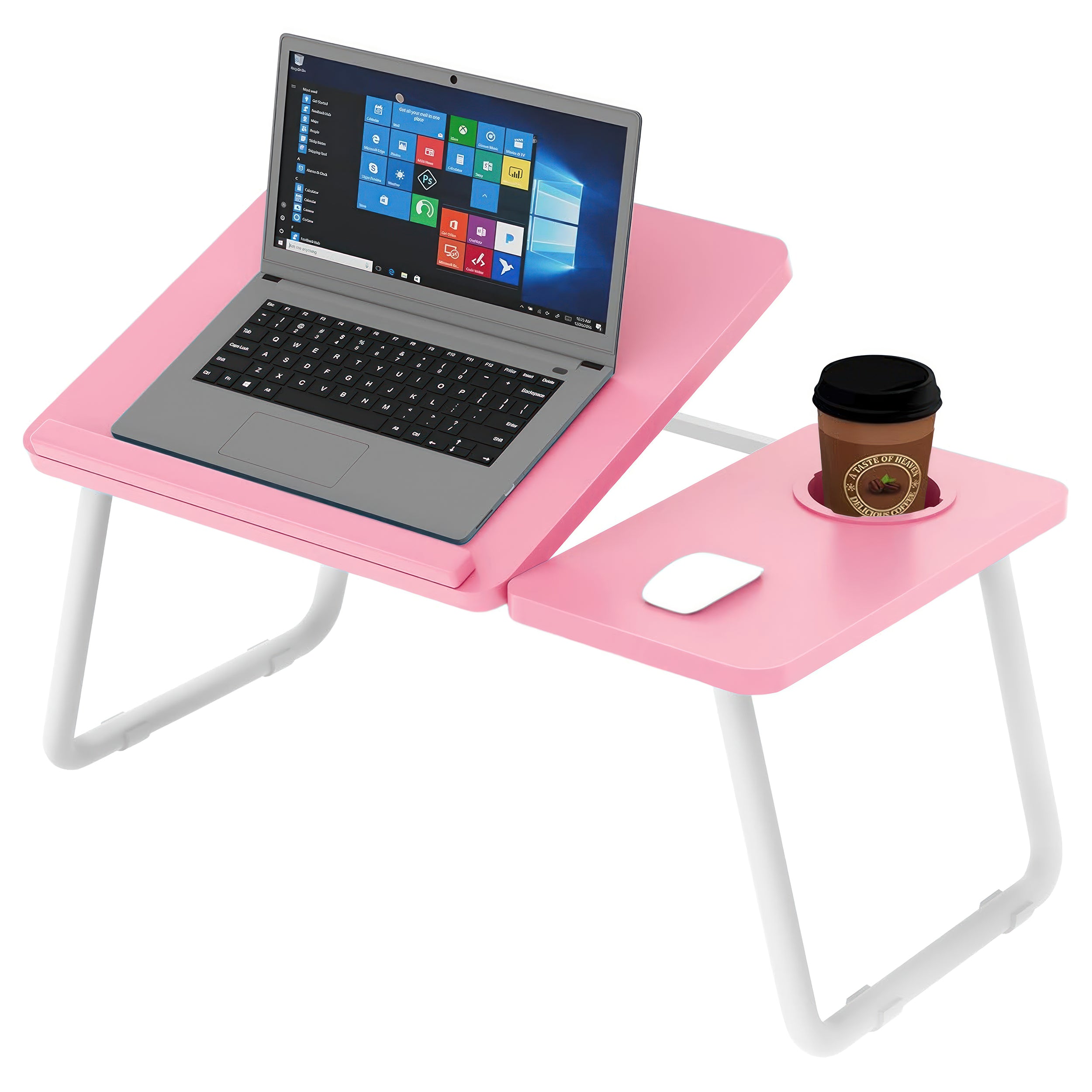 Blisswood Adjustable Laptop Table with Cup Holder