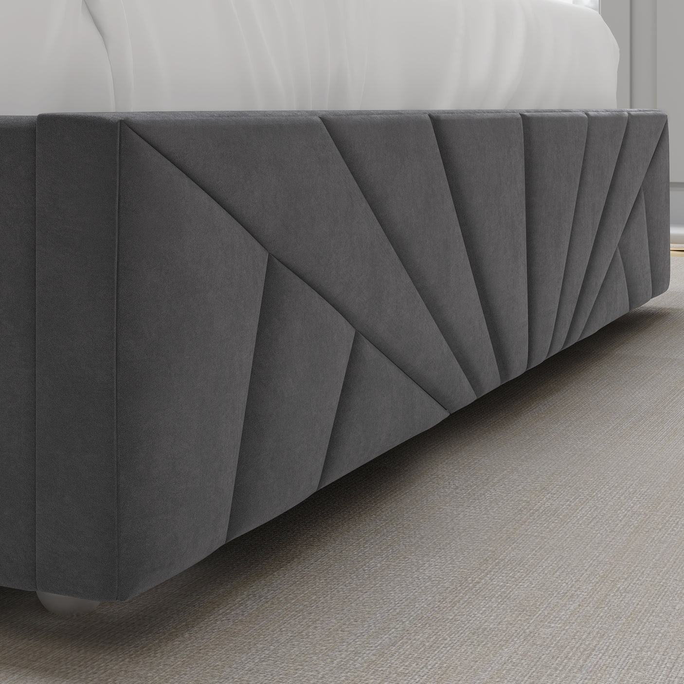 Velvet Ottoman Storage Bed - Sunrise Ottoman Bed Frame