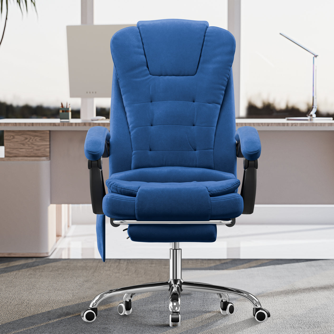 Ergonomic Office Chair 8 Point Massage Velvet Chair
