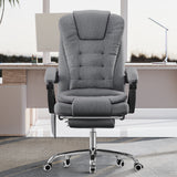 Comfortable Office Chair | Ergonomic Reclining Swivel Chair | Linen