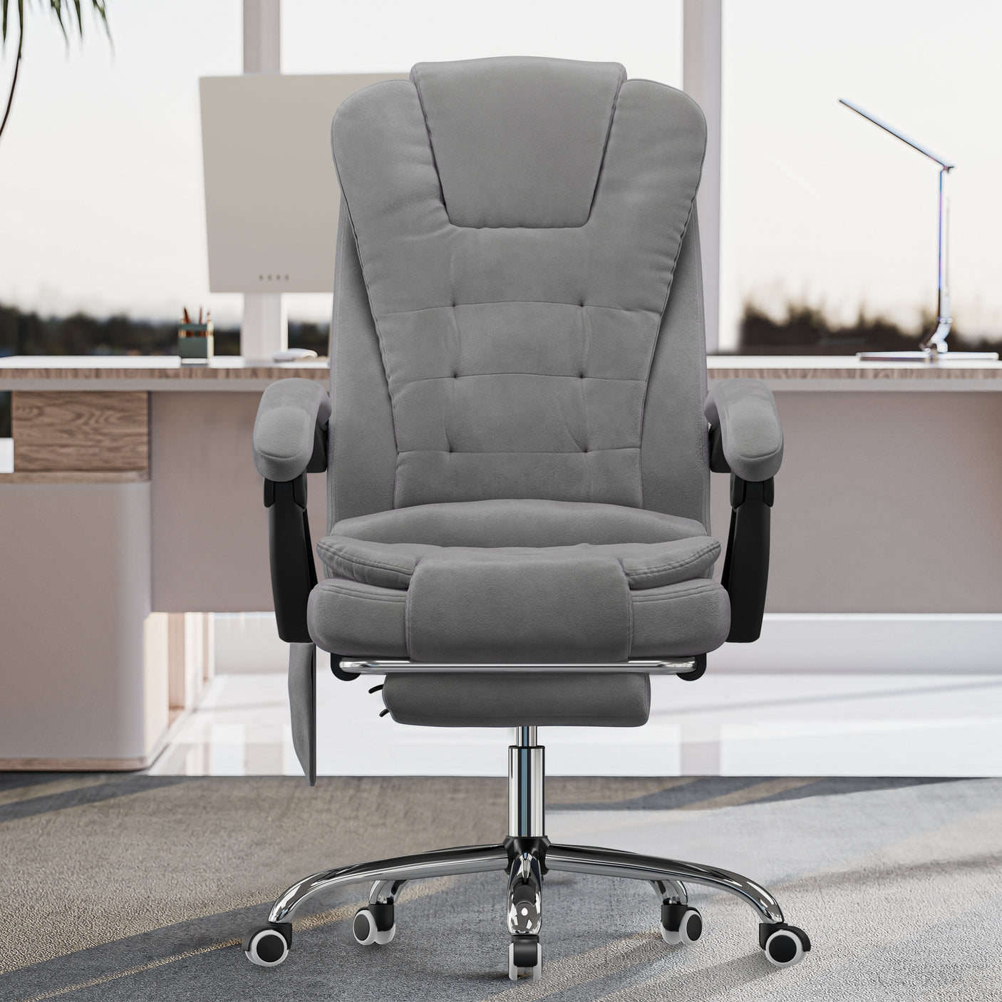 Ergonomic Office Chair 8 Point Massage Velvet Chair