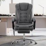 Comfortable Office Chair | Ergonomic Reclining Swivel Chair | Linen