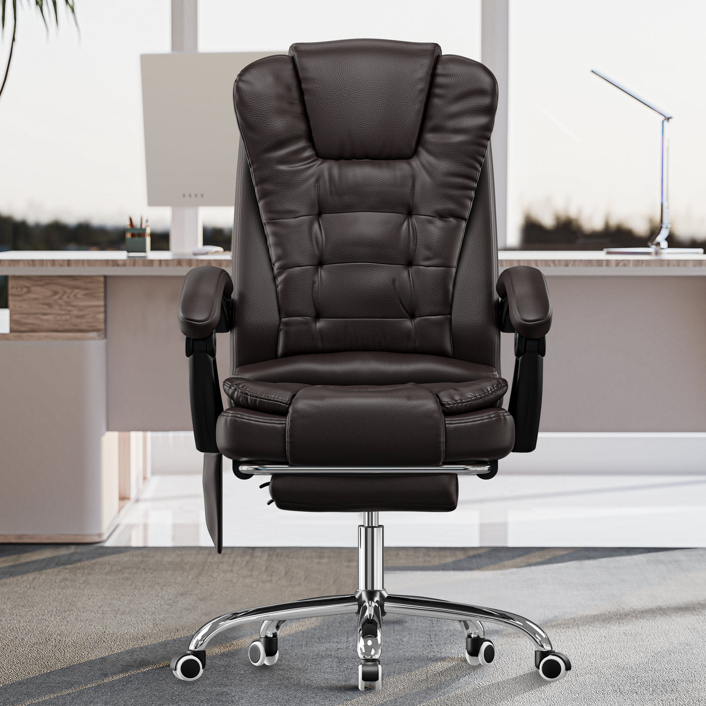 Executive Office Chair 8 Point Massage Leather Office Chair